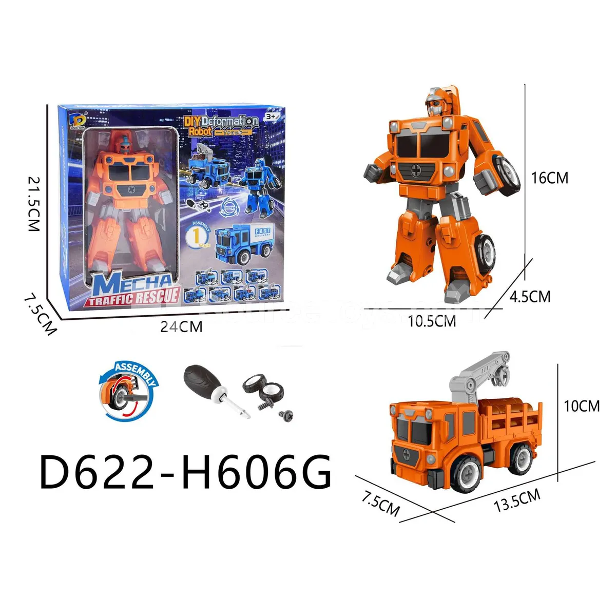 DIY Assembly Transforming City Rescue Vehicle (D622-H606G)