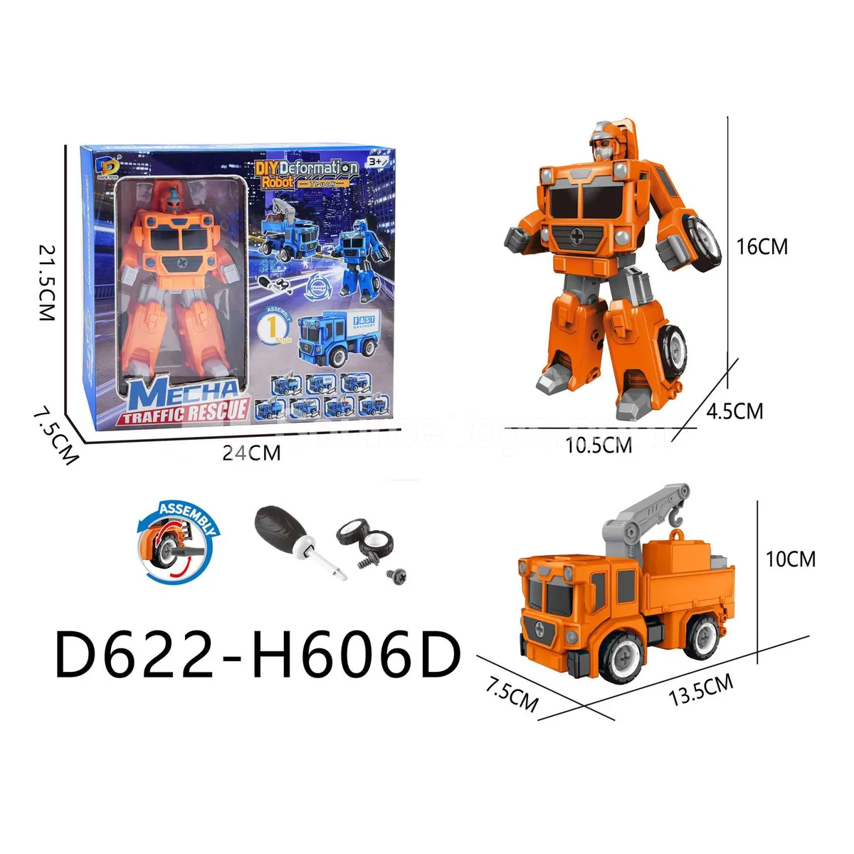DIY Assembly Transforming City Rescue Vehicle (D622-H606D)
