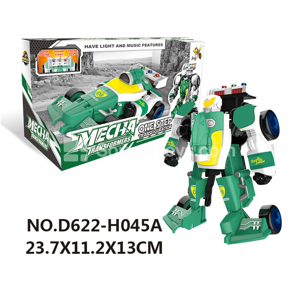 Transforming Mecha Toy with Music and Lights (D622-H045A)