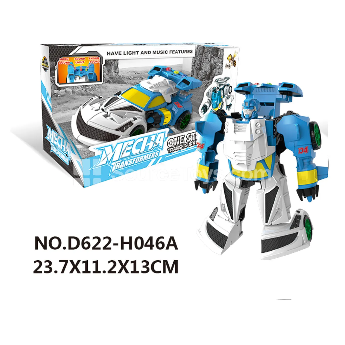 Transforming Mecha Toy with Music and Lights (D622-H046A)