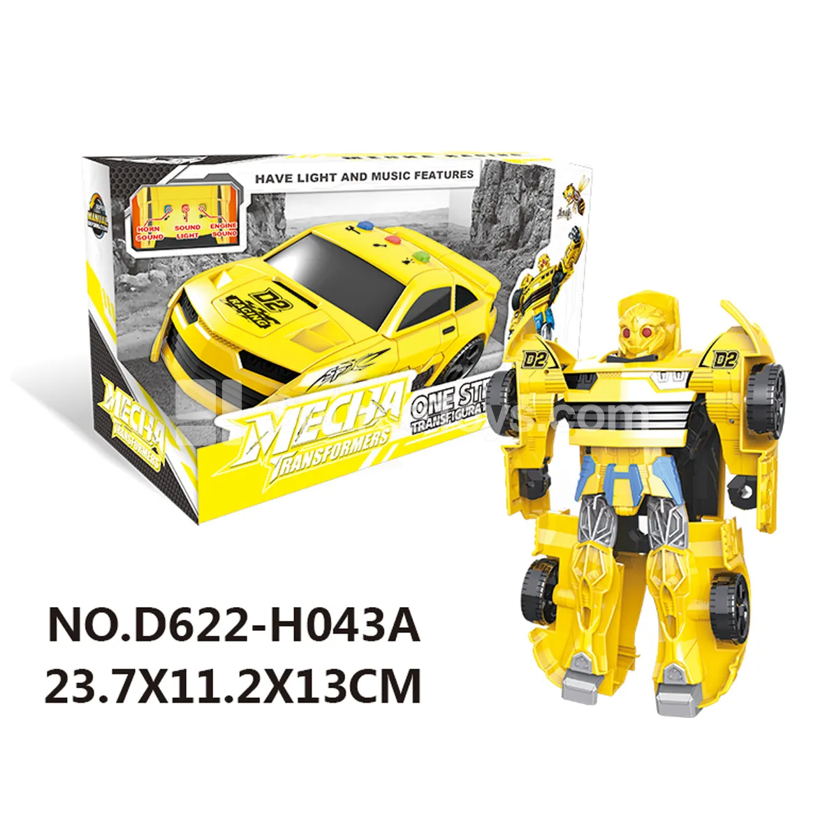 Transforming Mecha Toy with Music and Lights (D622-H043A)