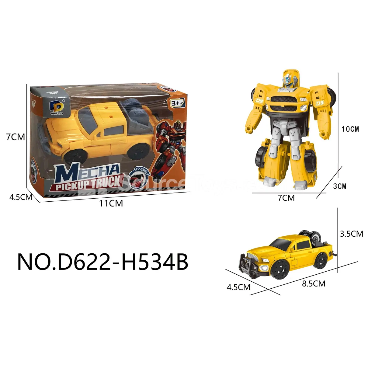 DIY Assembly Transforming Pickup Truck Model Kit (D622-H534B)