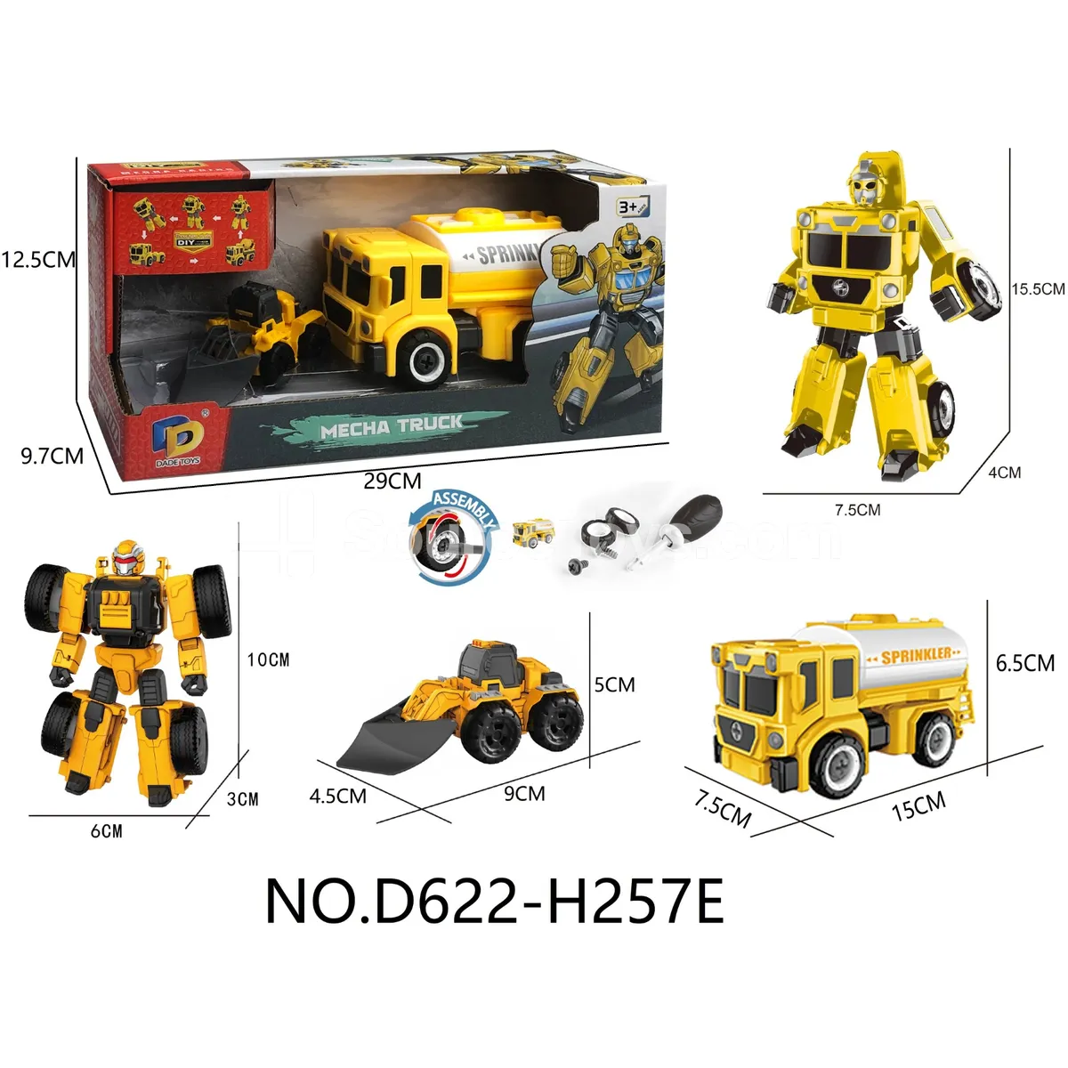 DIY Assembly Transforming Construction Vehicle Model Kit (D622-H257E)