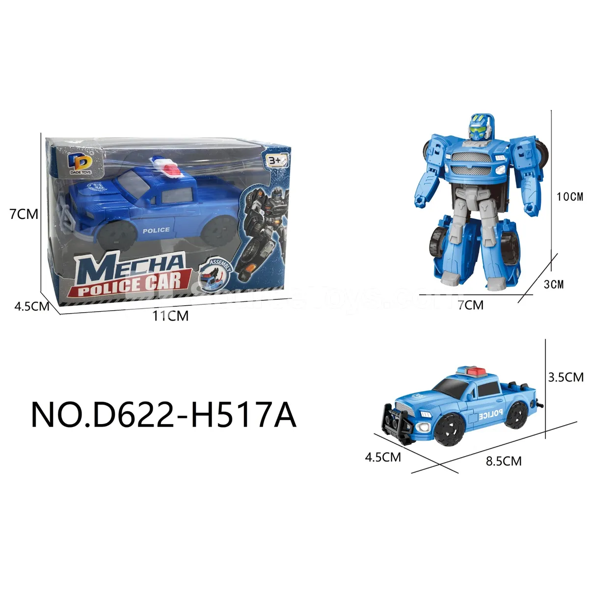 DIY Transforming Police Car Model Kit (D622-H517A)