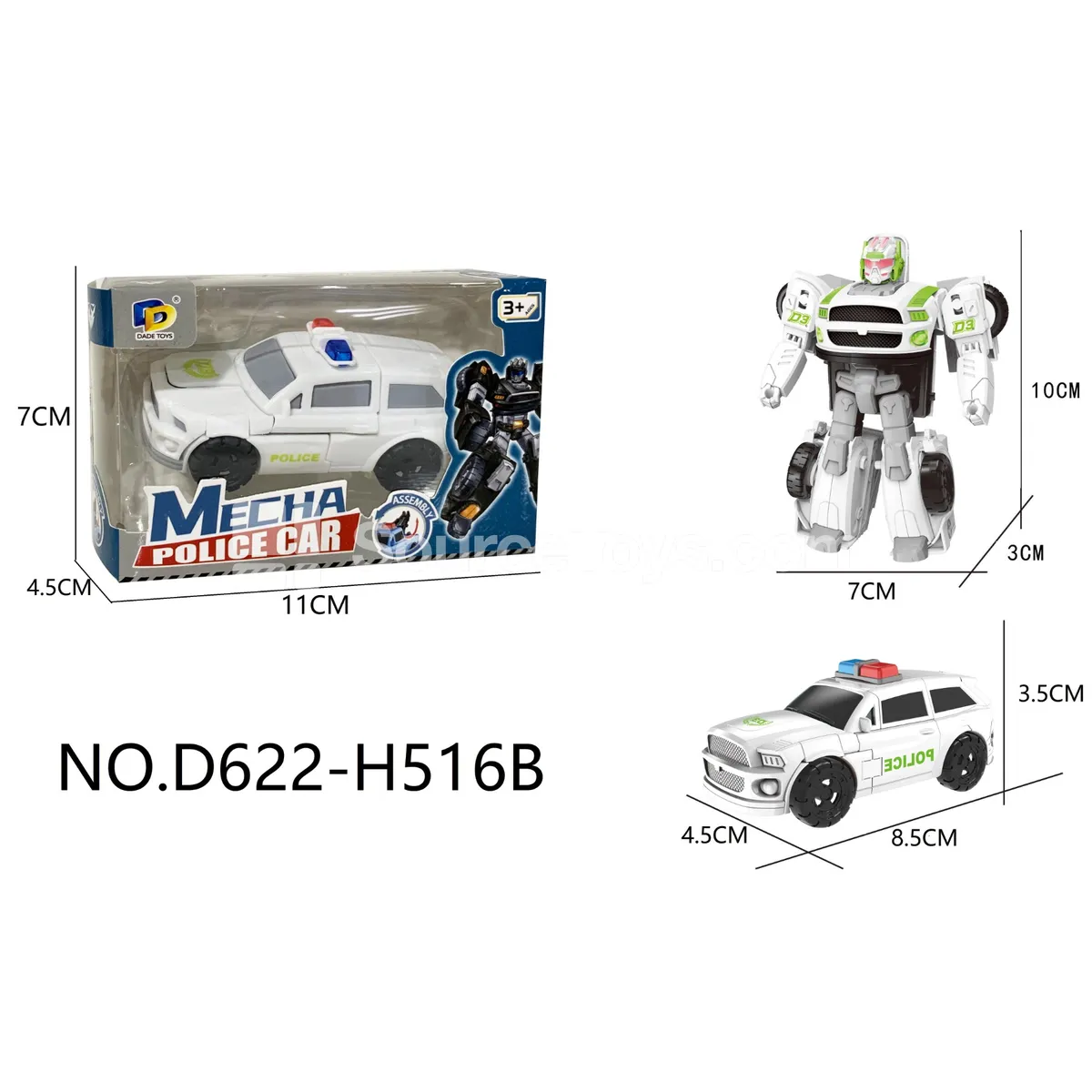 DIY Transforming Police Car Model Kit (D622-H516B)