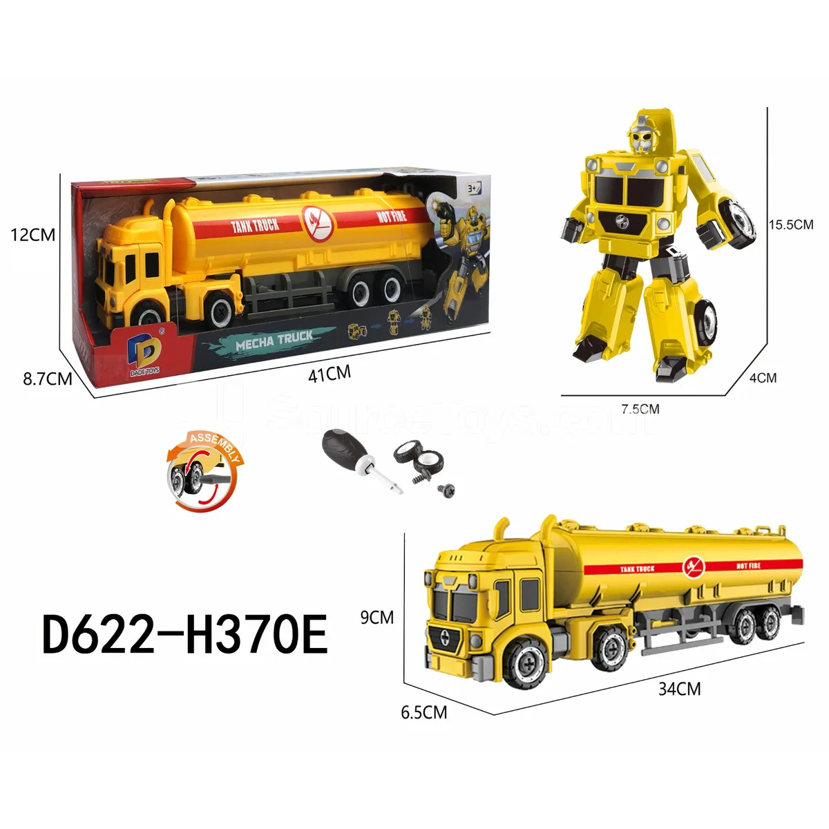 DIY Assembly Transforming Tanker Model Kit (D622-H370E)