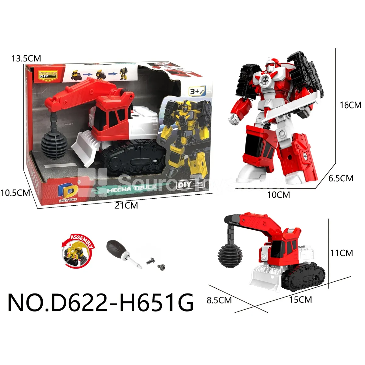 DIY Assembly Transforming Construction Vehicle Model Kit (D622-H651G)