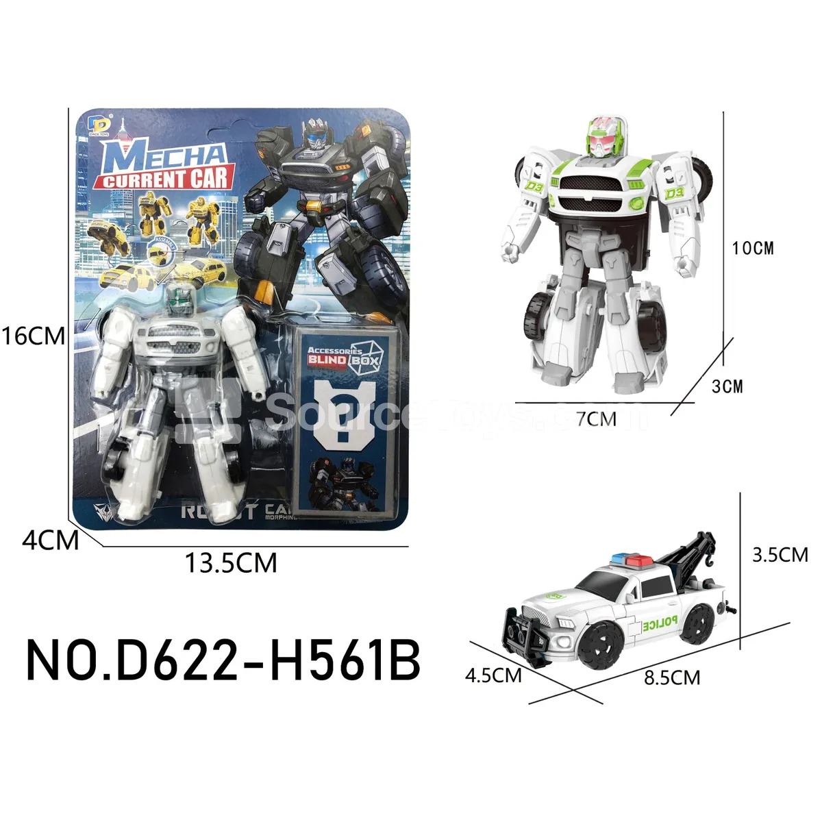 DIY Assembly Transforming Police Vehicle Model Kit (D622-H561B)