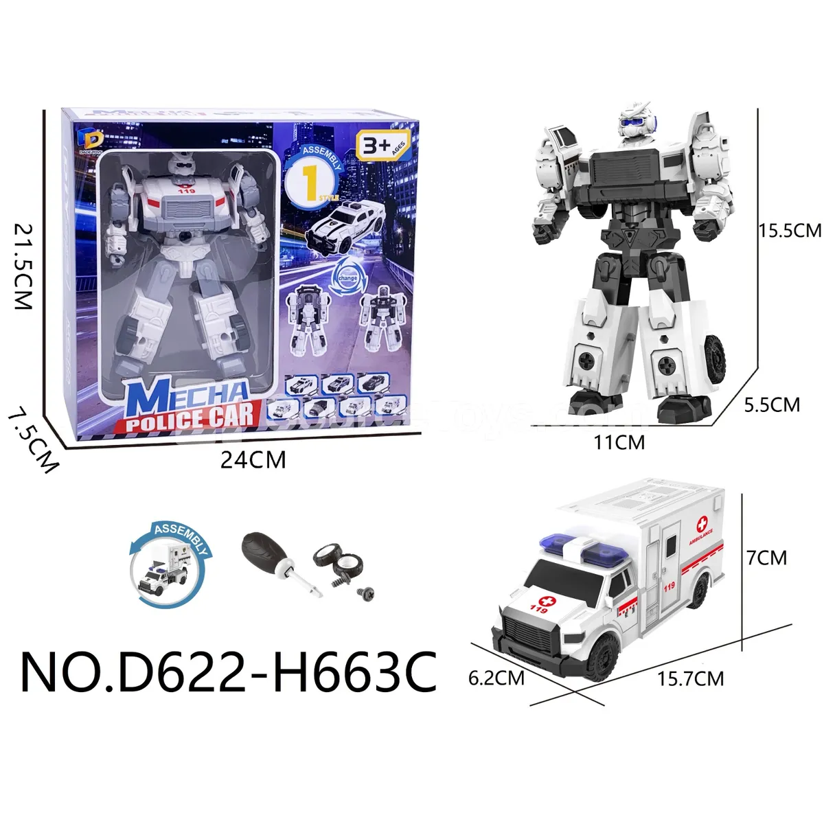 DIY Assembly Transforming Ambulance Model Kit