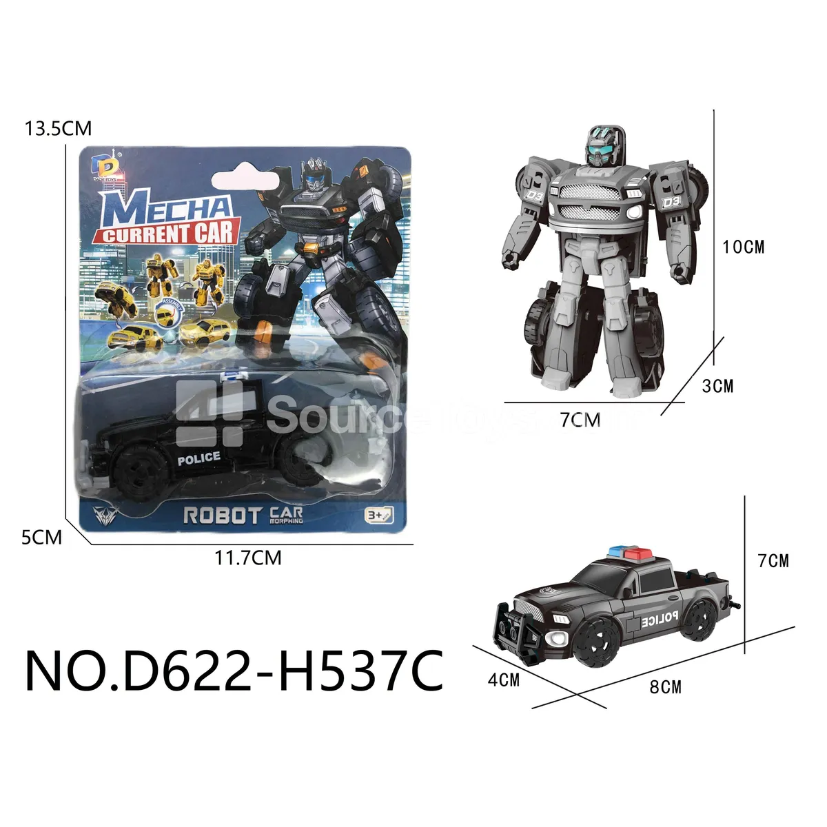DIY Transforming Police Car Model Kit (D622-H537C)