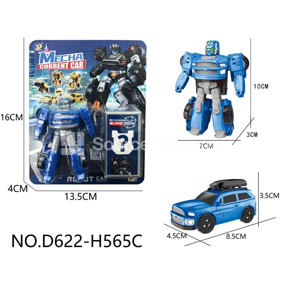 DIY Assembly Transforming Car Model Kit (D622-H565C)