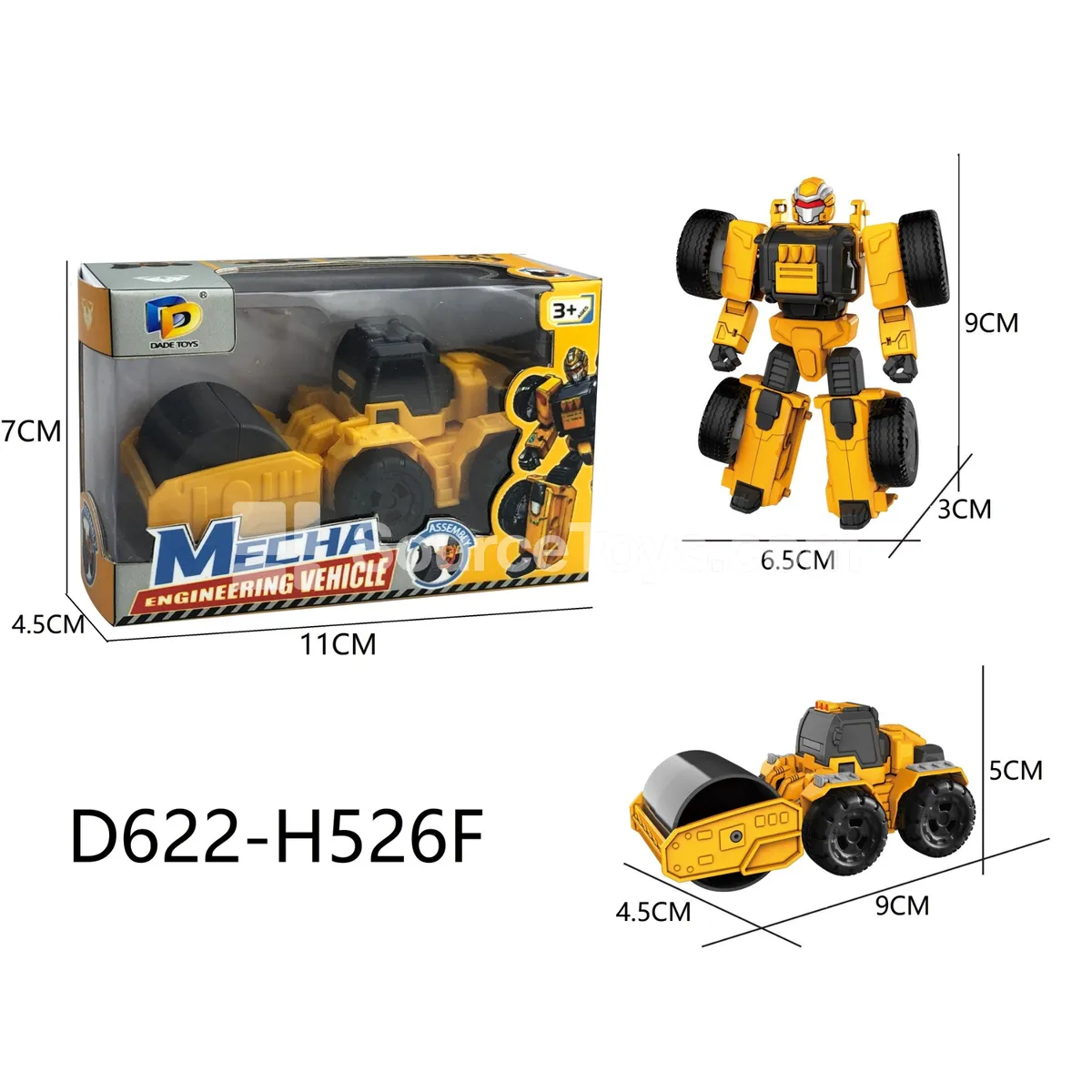 DIY Assembly Transforming Construction Vehicle Model Kit (D622-H526F)