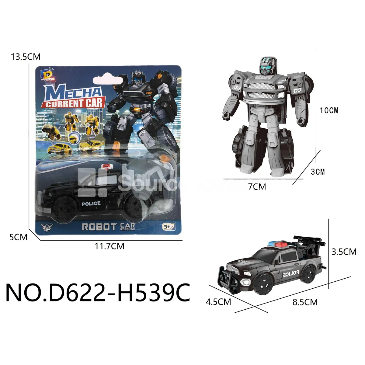 DIY Assembly Transforming Police Vehicle (D622-H539C)