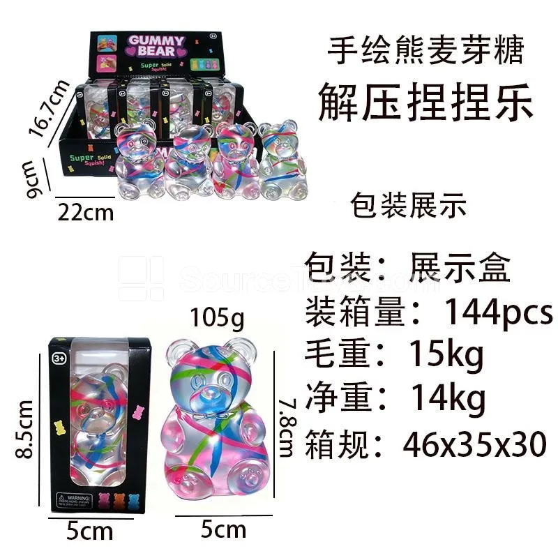 Hand-Painted Maltose Bear Figures, Display Box