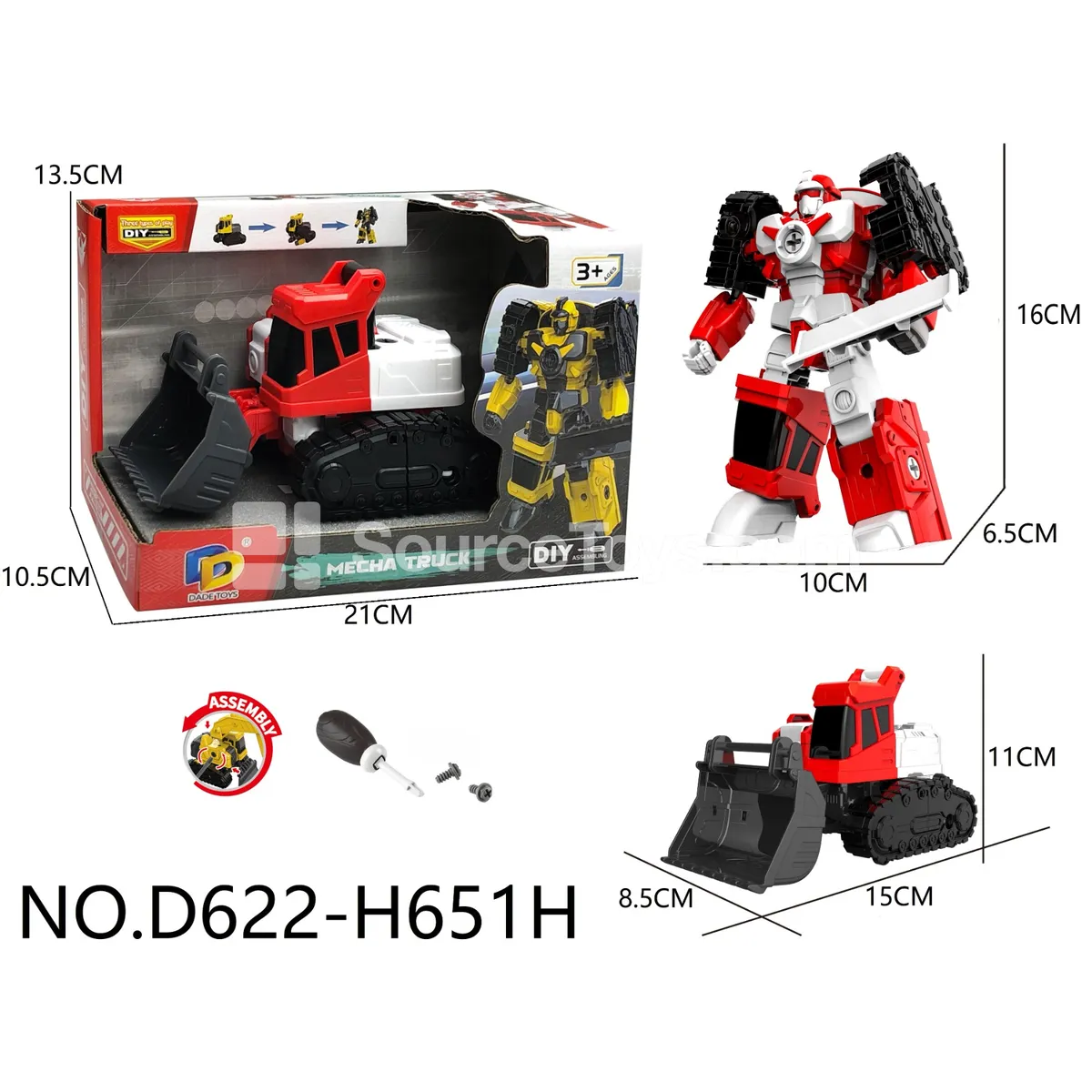 DIY Assembly Transforming Construction Vehicle Model Kit (D622-H651H)