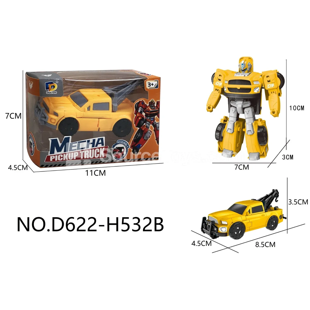DIY Transforming Pickup Truck Model Kit (D622-H532B)