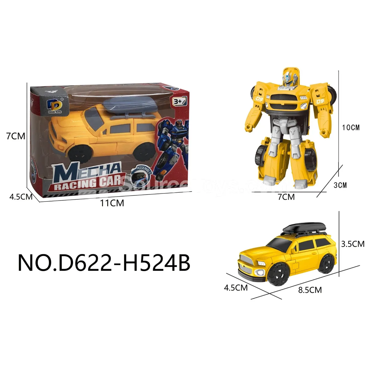 DIY Assembly Transforming Car Model Kit (D622-H524B)