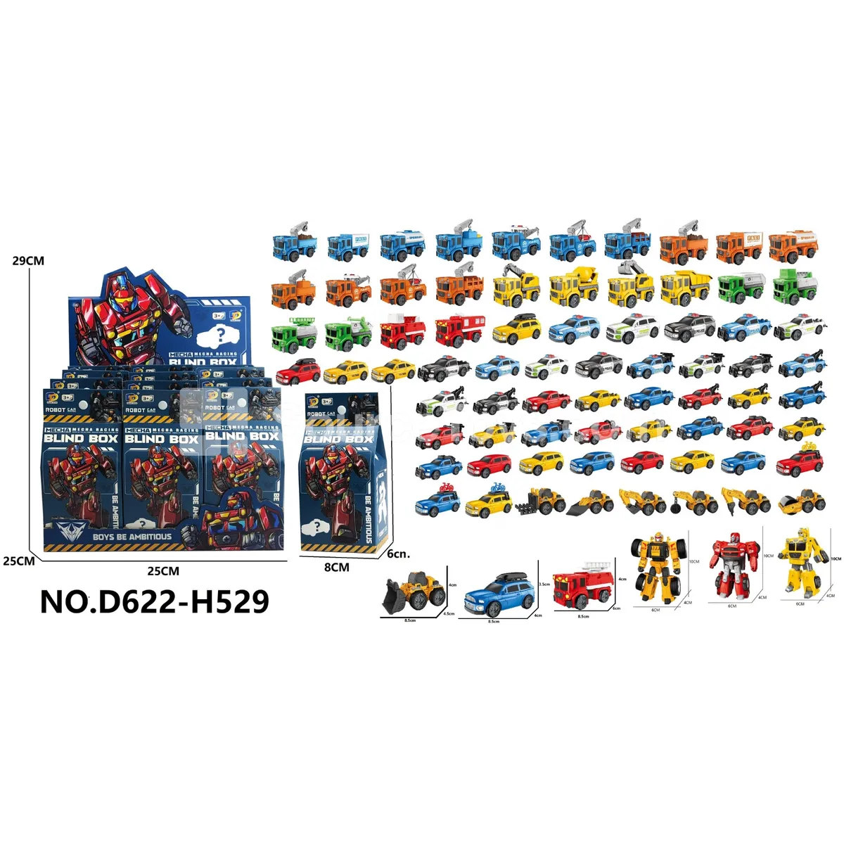 DIY Assembly Transforming Vehicle Blind Box