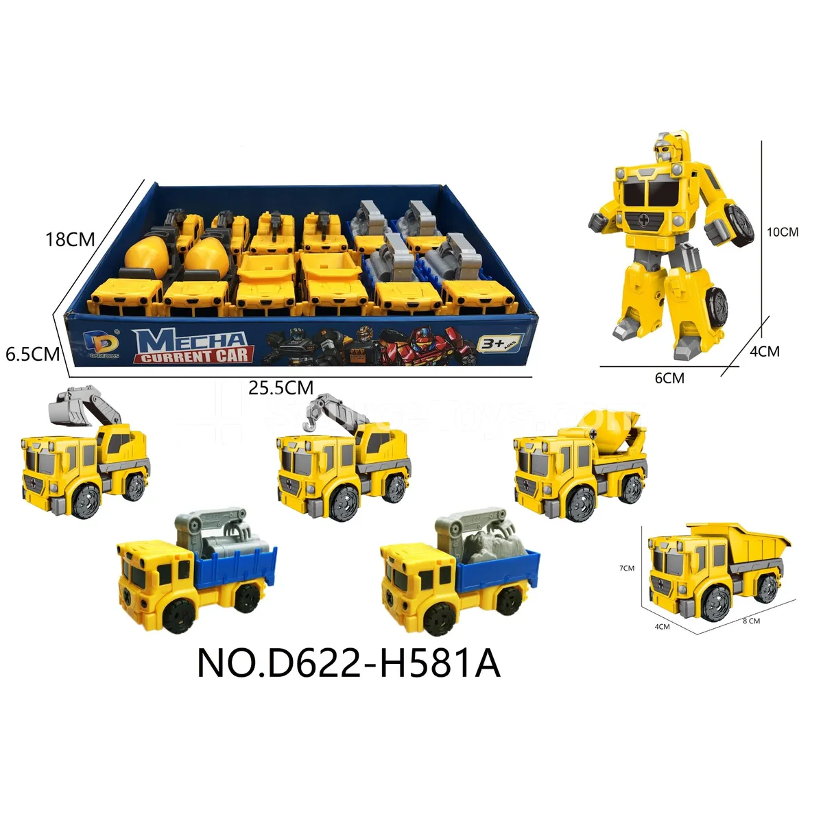 DIY Assembly Transforming Construction Vehicle Model Kit (D622-H581A)