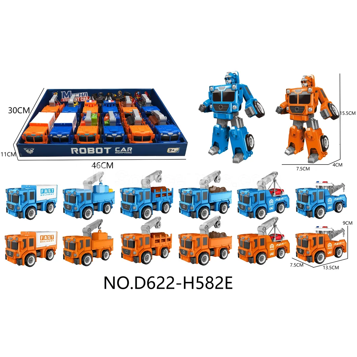 DIY Assembly Transforming Rescue Vehicle Model Kit (D622-H582E)