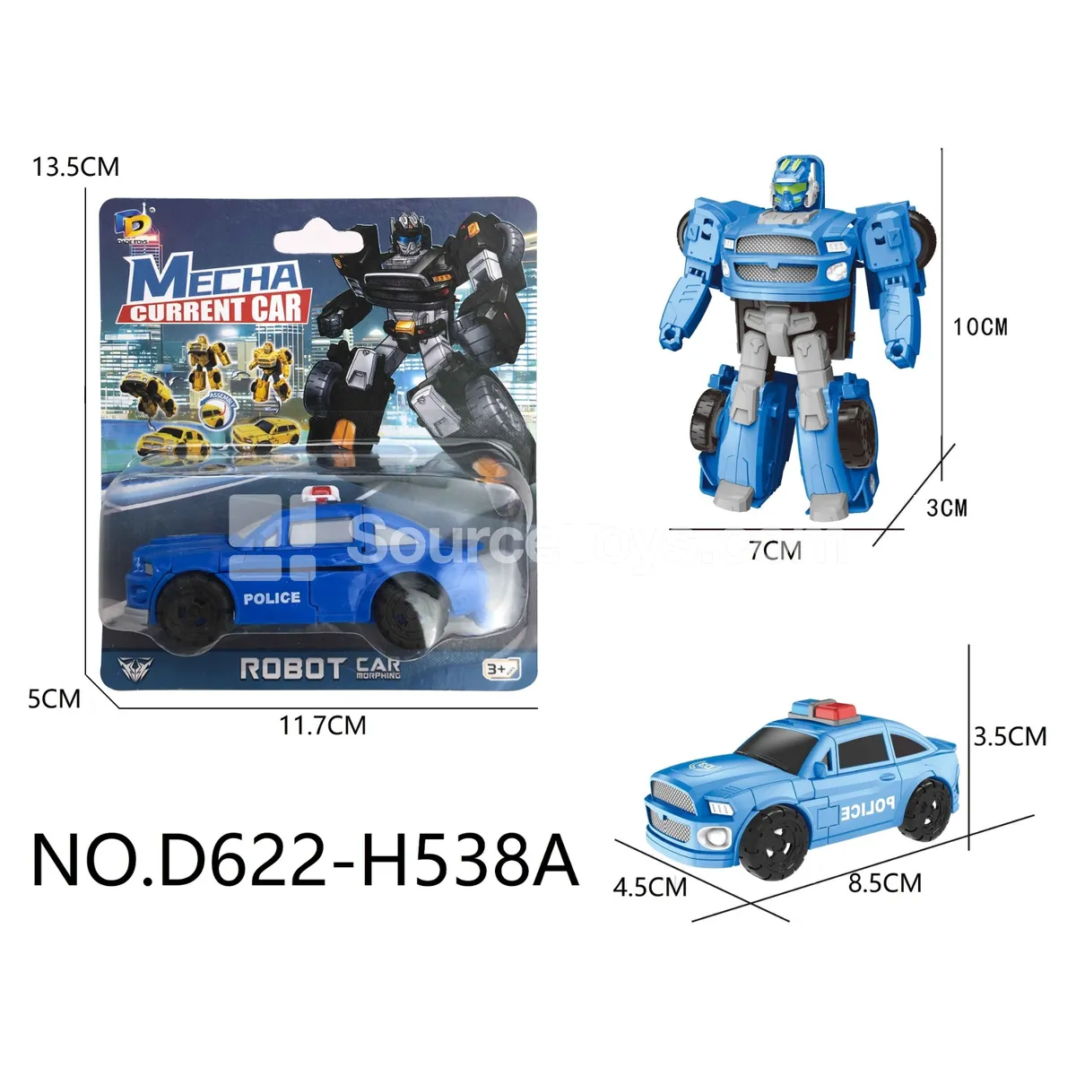 DIY Transforming Police Car Model Kit (D622-H538A) DIY Transforming Police Car Model Kit (D622-H538A)
