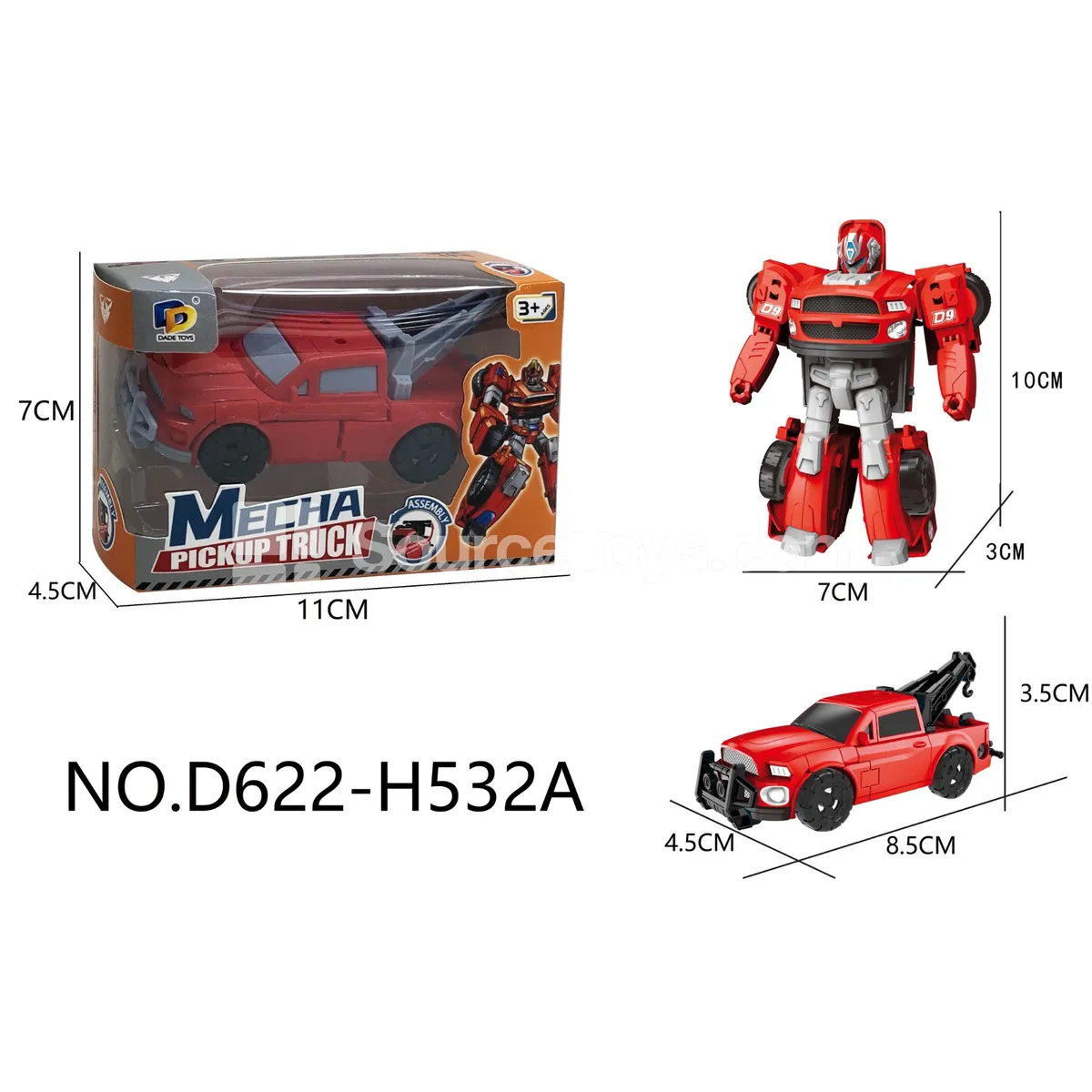DIY Transforming Pickup Truck Model Kit (D622-H532A) DIY Transforming Pickup Truck Model Kit (D622-H532A)