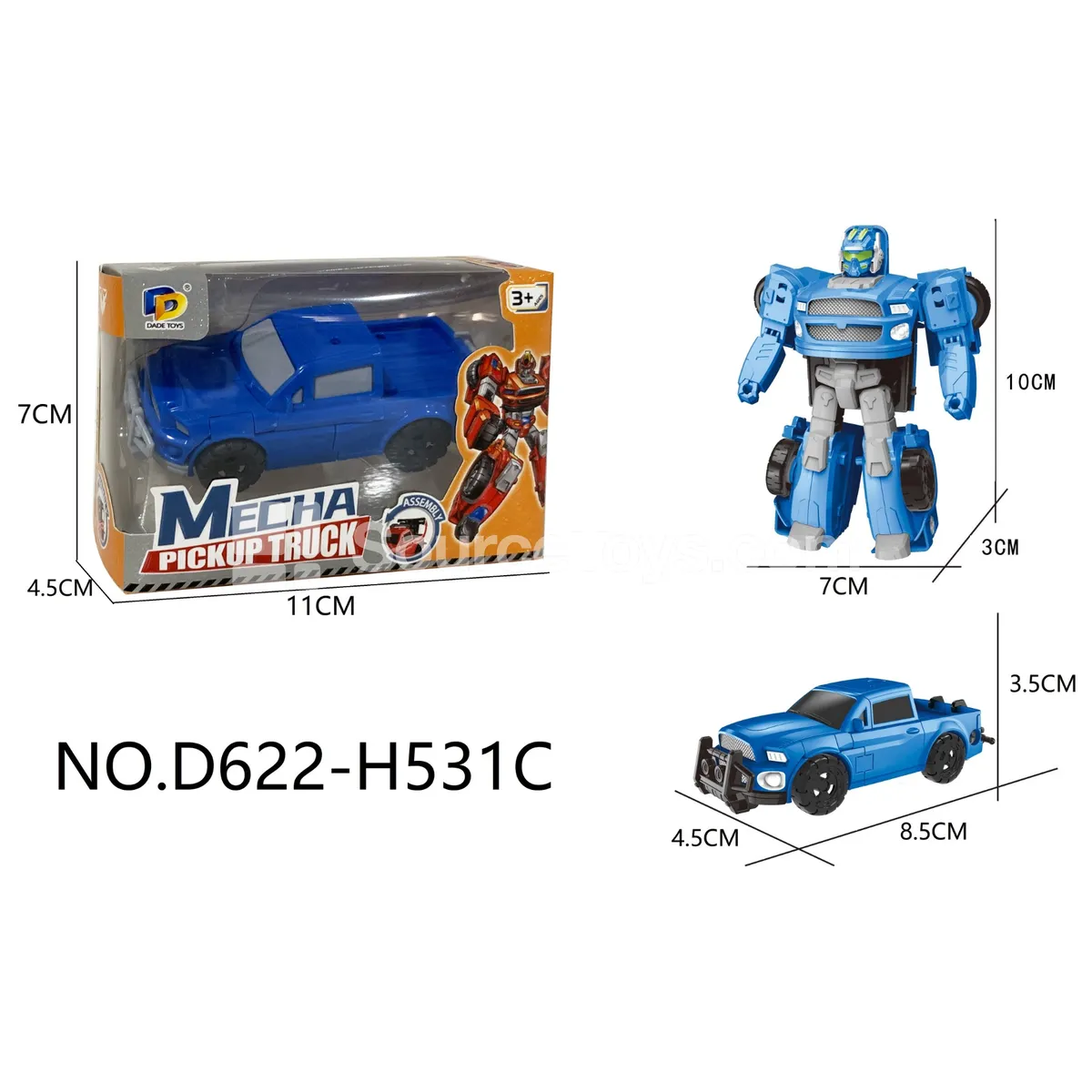 DIY Assembly Transforming Pickup Truck Model Kit (D622-H531C) DIY Assembly Transforming Pickup Truck Model Kit (D622-H531C)