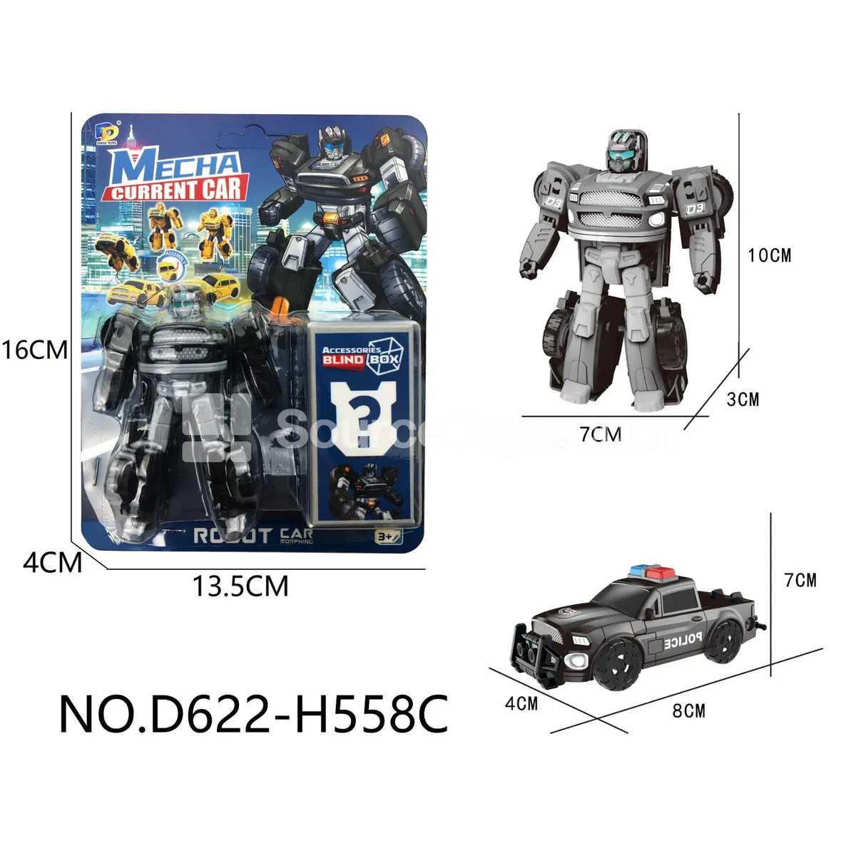 DIY Assembly Transforming Police Car Model Kit (D622-H558C) DIY Assembly Transforming Police Car Model Kit (D622-H558C)