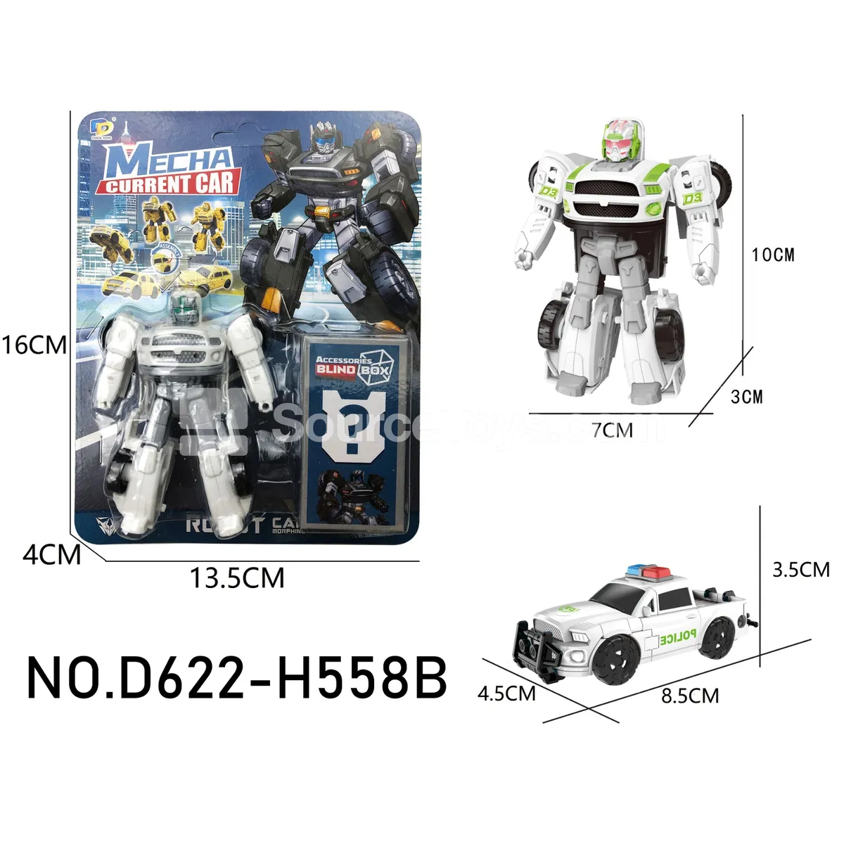 DIY Assembly Transforming Police Vehicle Model Kit (D622-H558B) DIY Assembly Transforming Police Vehicle Model Kit (D622-H558B)