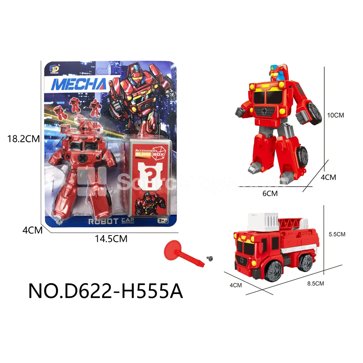 DIY Assembly Transforming Fire Truck Model Kit (D622-H555A) DIY Assembly Transforming Fire Truck Model Kit (D622-H555A)