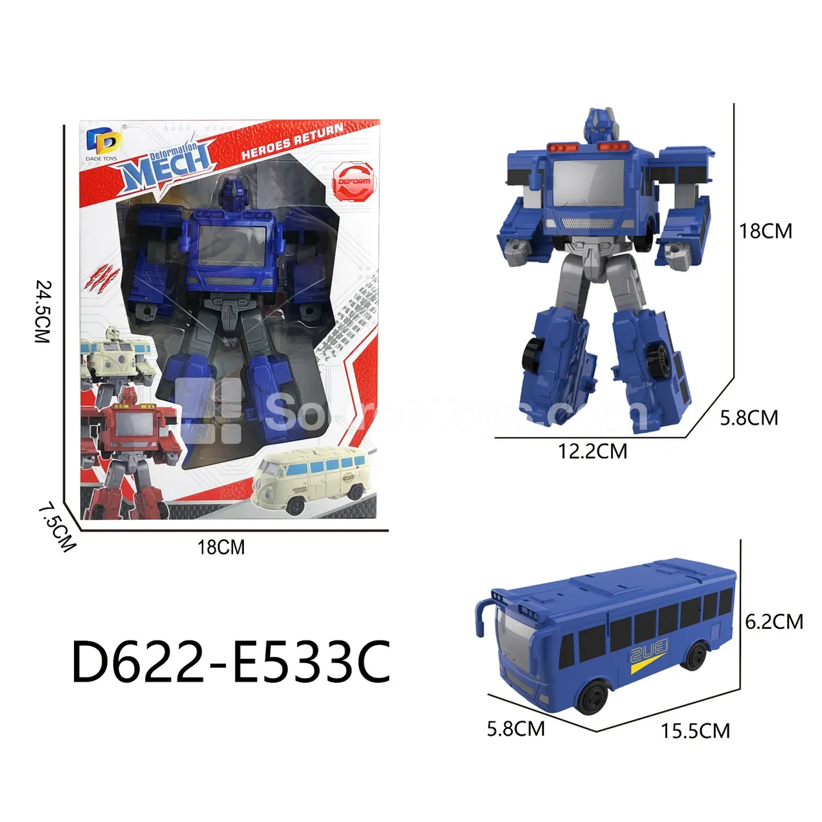 Transforming Mecha Toy, Window Box (D622-E533C) Transforming Mecha Toy, Window Box (D622-E533C)