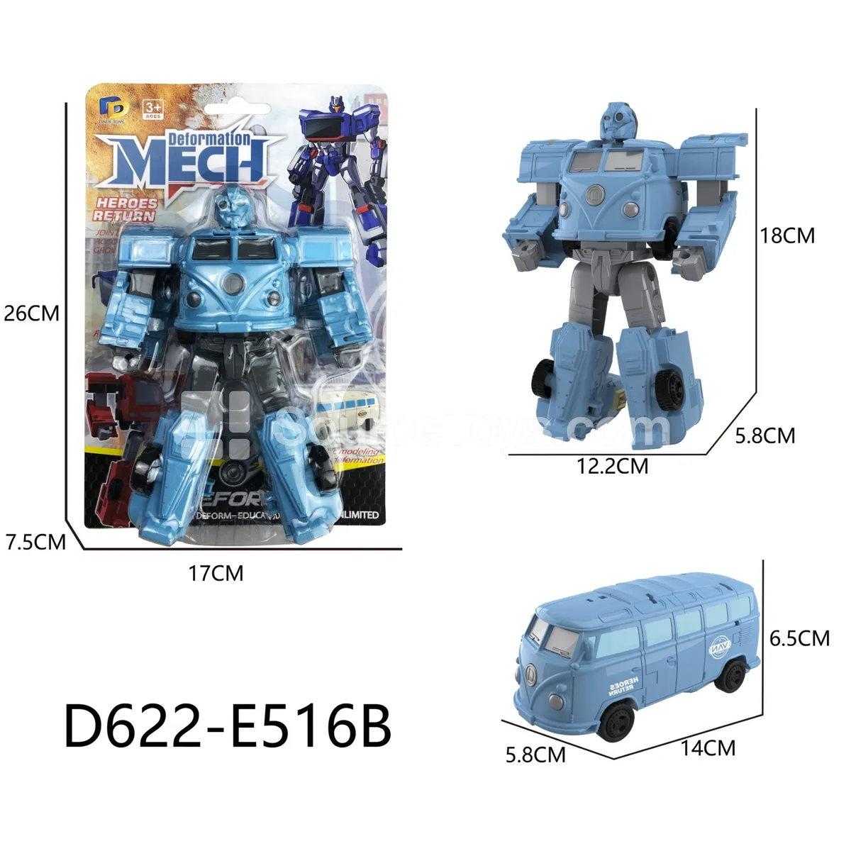 Transforming Mecha Toy, Blister Card (D622-E516B) Transforming Mecha Toy, Blister Card (D622-E516B)