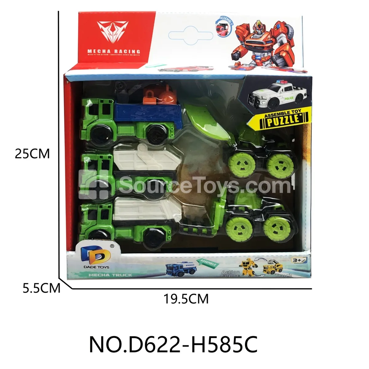 DIY Transforming Sanitation Vehicle Model Kit (D622-H585C)