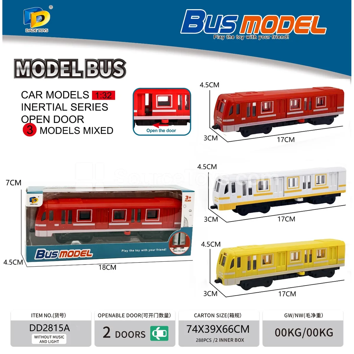 Friction-Powered Toy Bus (DD2815A) Friction-Powered Toy Bus (DD2815A)