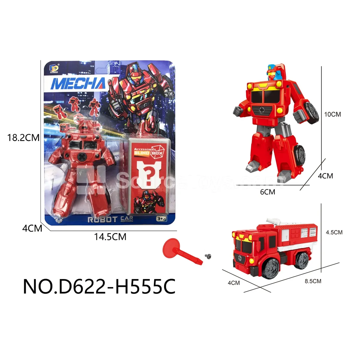 DIY Assembly Transforming Fire Truck Model Kit (D622-H555C) DIY Assembly Transforming Fire Truck Model Kit (D622-H555C)