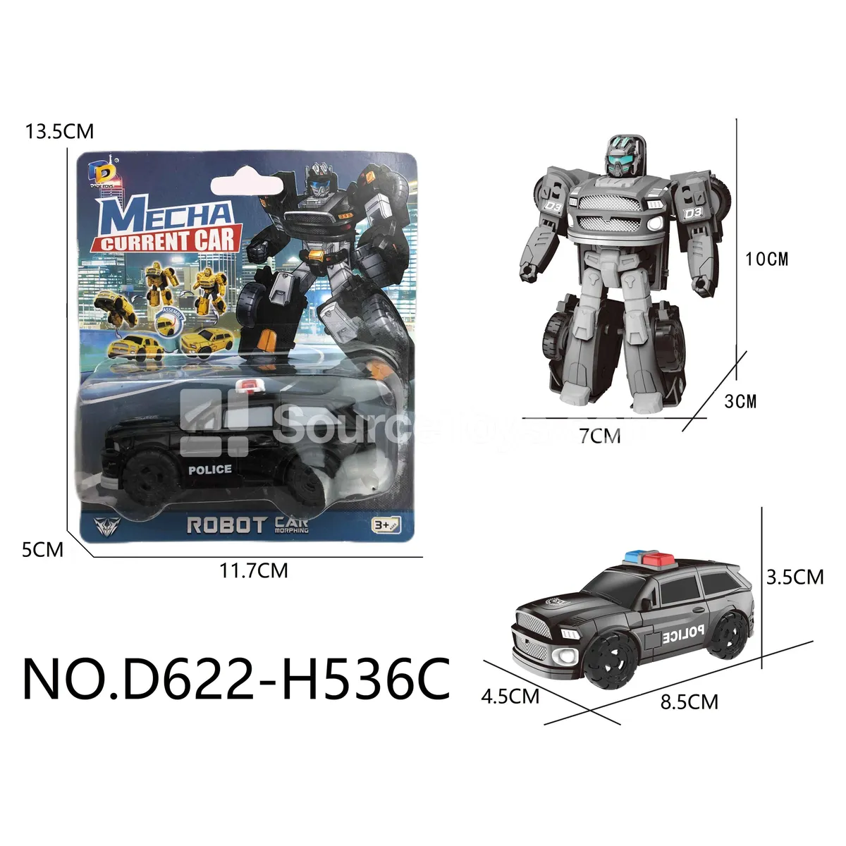 DIY Assembly Transforming Police Vehicle (D622-H536C)