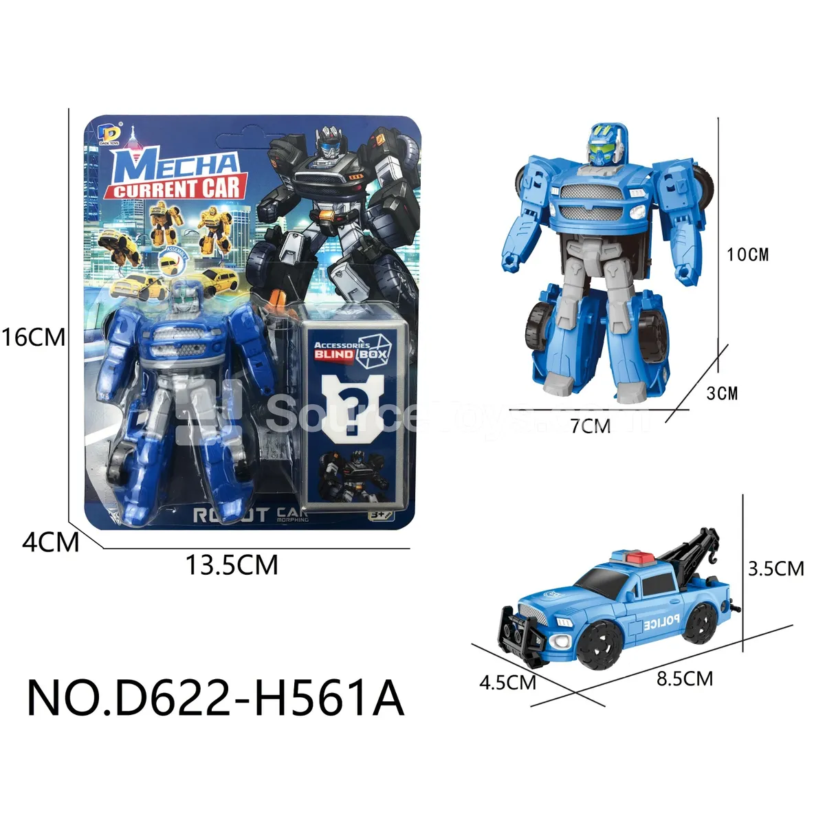 DIY Assembly Transforming Police Vehicle Model Kit (D622-H561A)