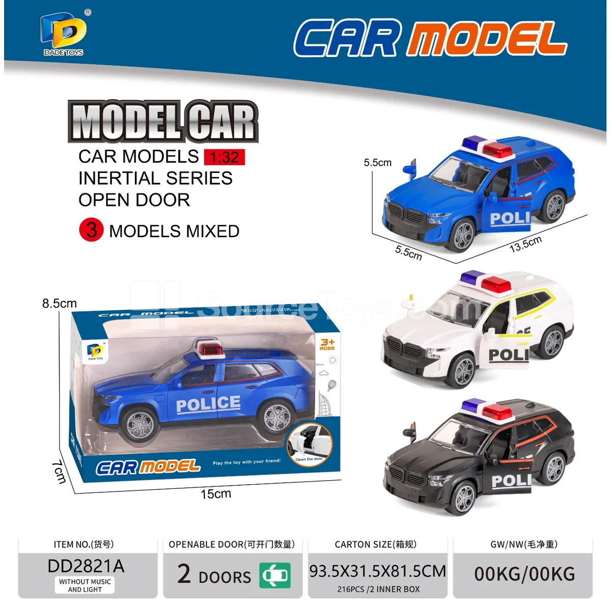Friction-Powered Police Car, Window Box