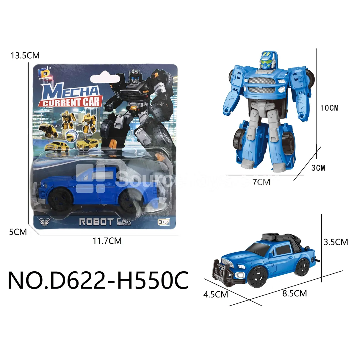 DIY Assembly Transforming Pickup Truck Model Kit (D622-H550C)