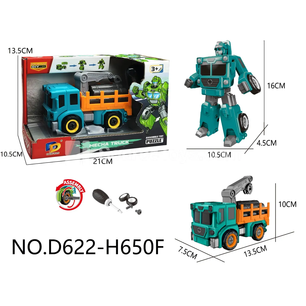 DIY Assembly Transforming City Rescue Vehicle (D622-H650F)