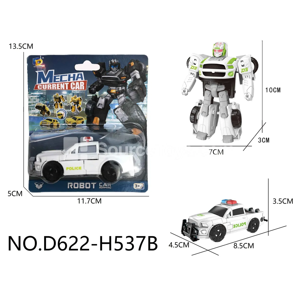 DIY Transforming Police Car Model Kit (D622-H537B)