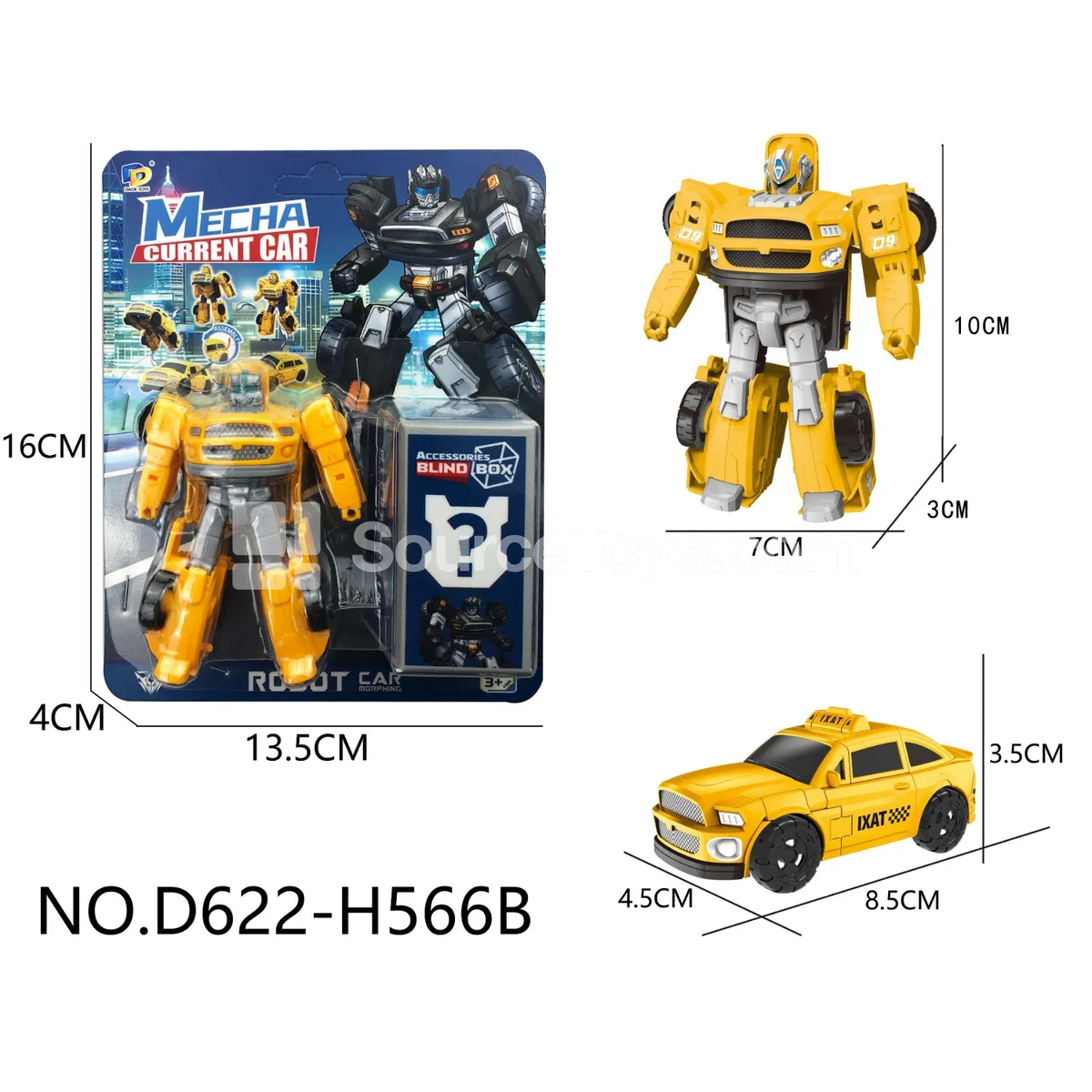 DIY Assembly Transforming Taxi Model Kit (D622-H566B)