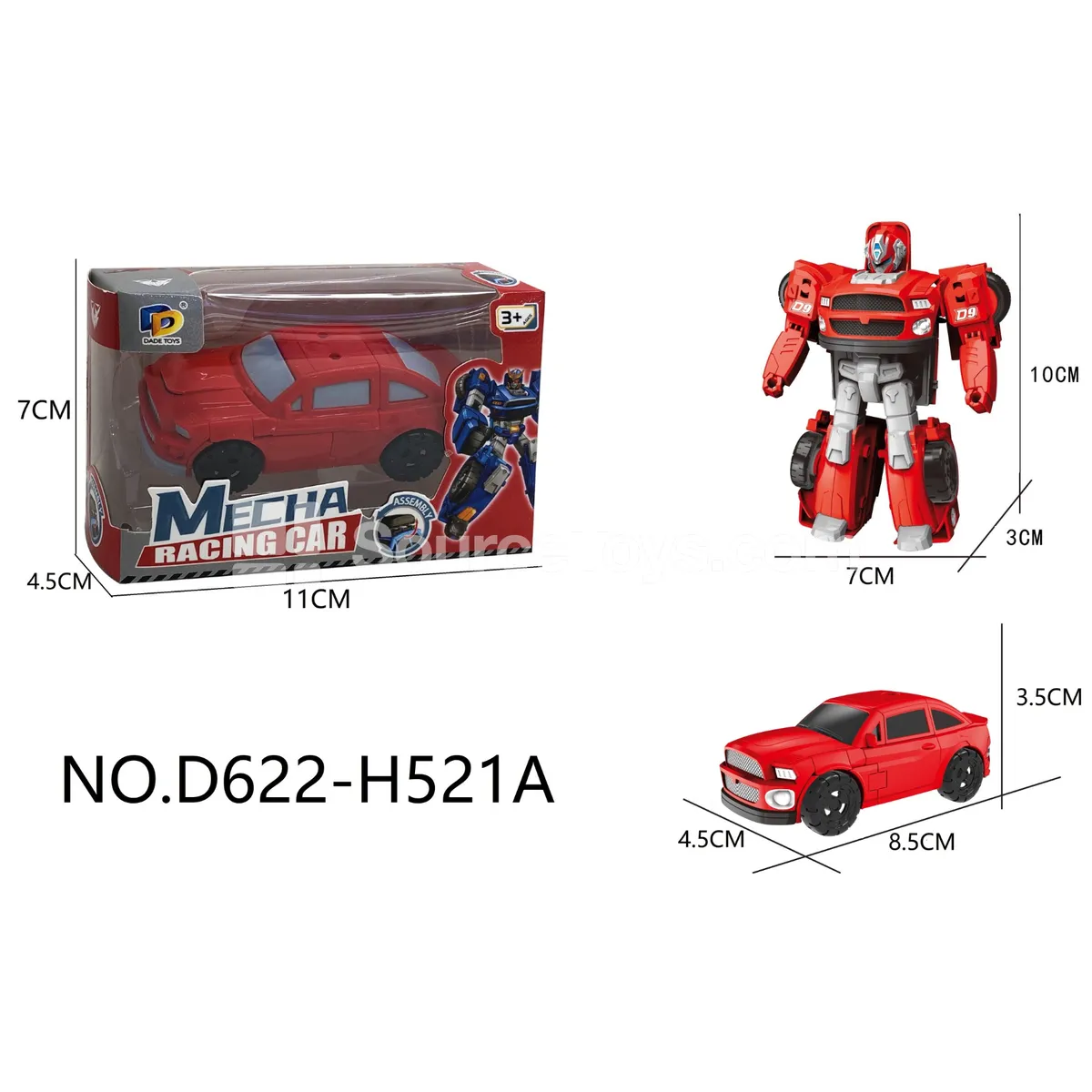 DIY Assembly Transforming Car Model Kit (D622-H521A)