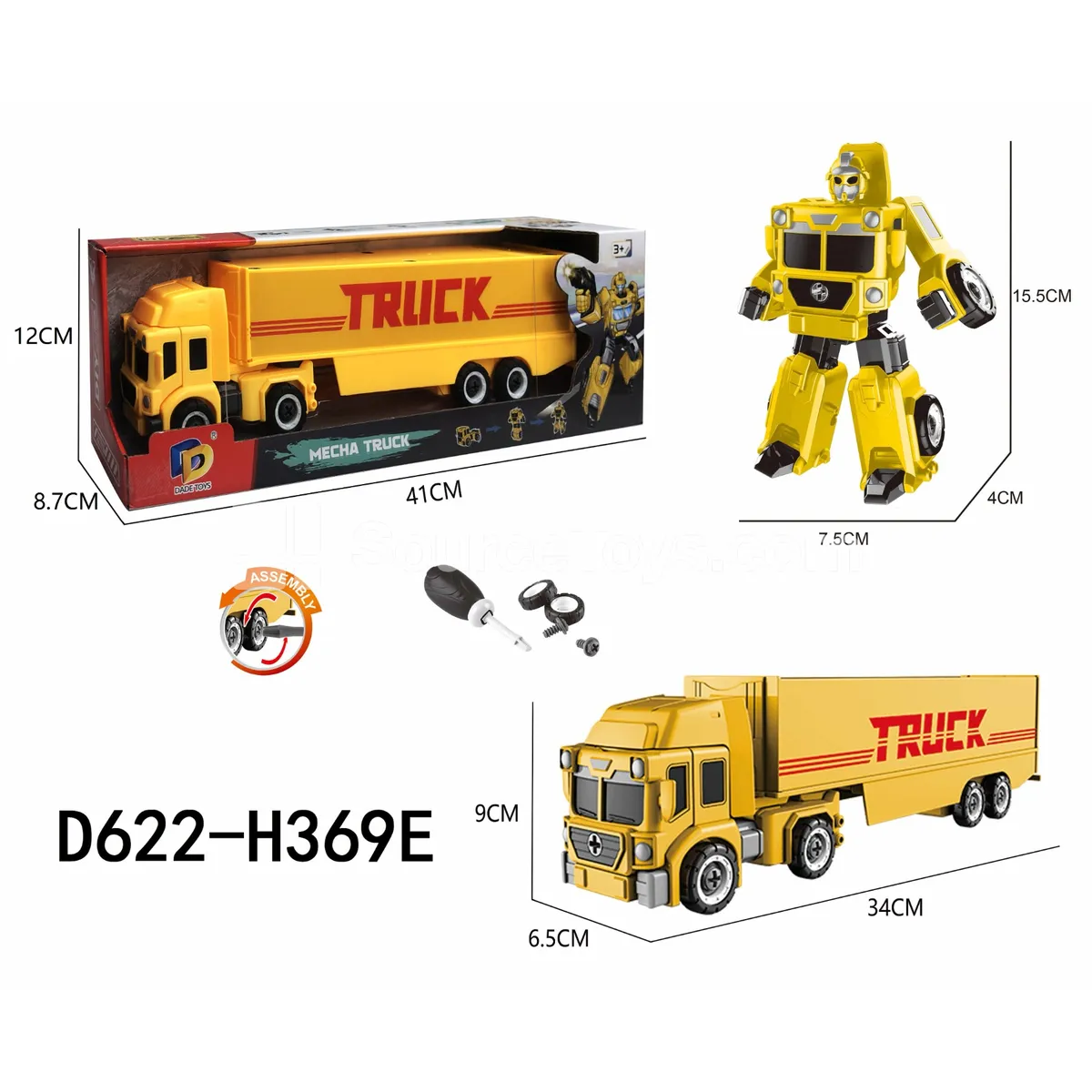 DIY Assembly Transforming Truck Model Kit (D622-H369E)