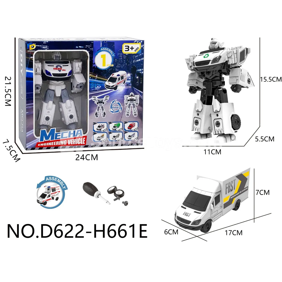 DIY Assembly Transforming Delivery Vehicle Model Kit