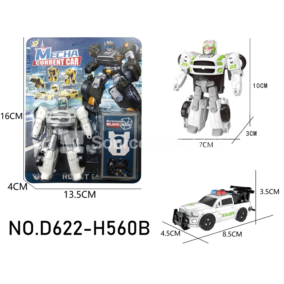 DIY Assembly Transforming Police Vehicle (D622-H560B)