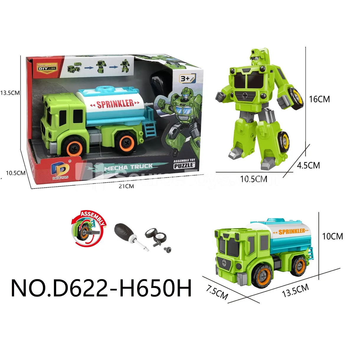 DIY Assembly Transforming Construction Vehicle Model Kit (D622-H650H)