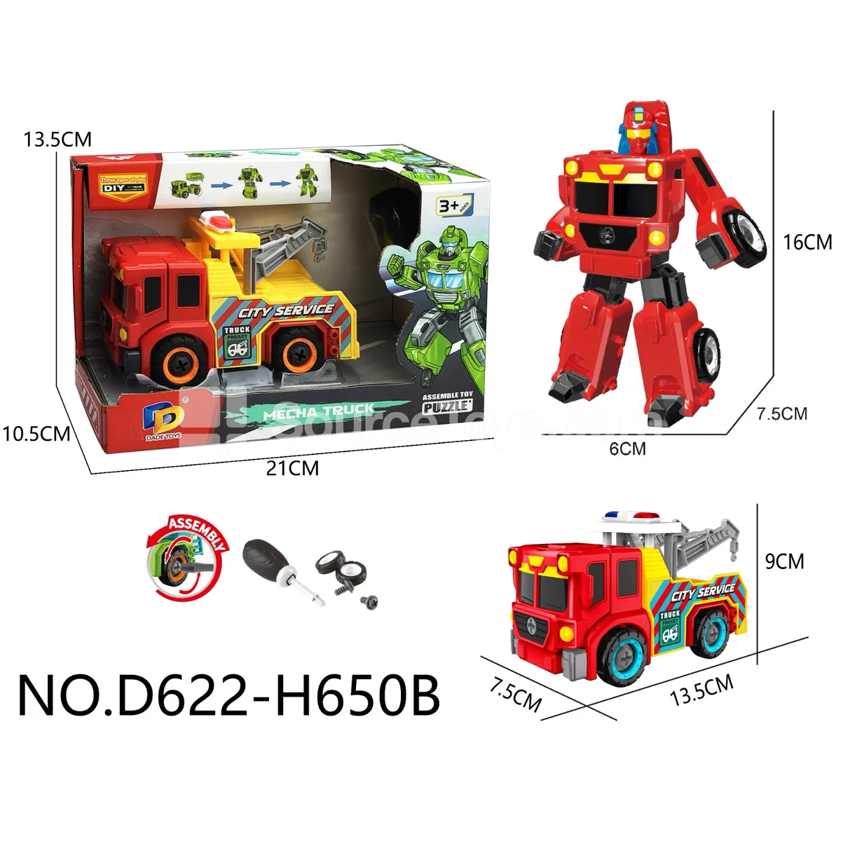 DIY Assembly Transforming City Rescue Vehicle (D622-H650B)