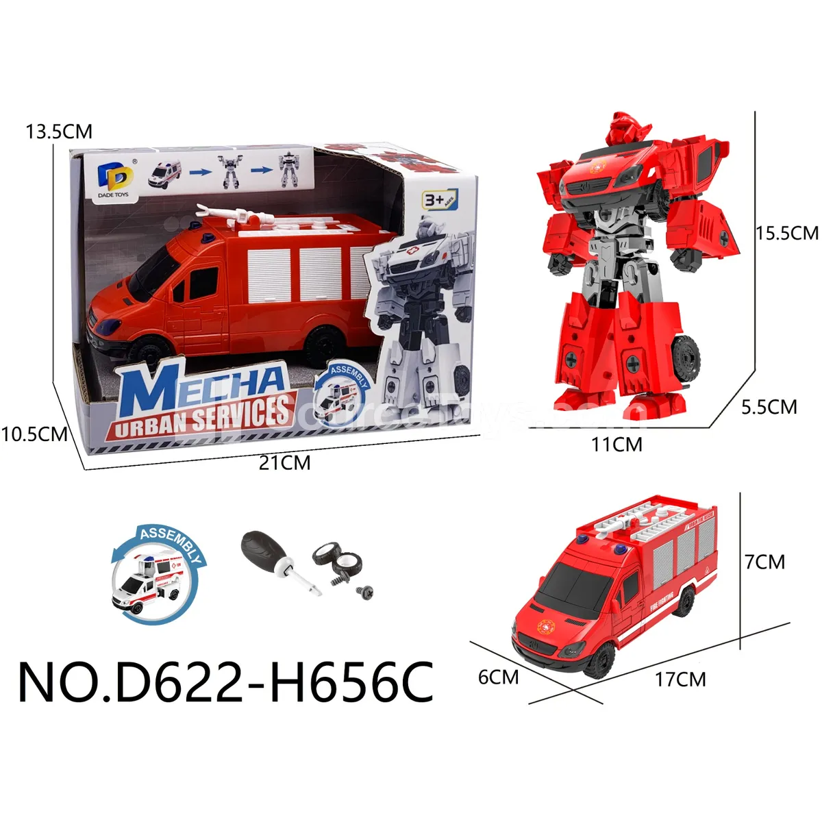 DIY Assembly Transforming Fire Truck (D622-H656C) DIY Assembly Transforming Fire Truck (D622-H656C)