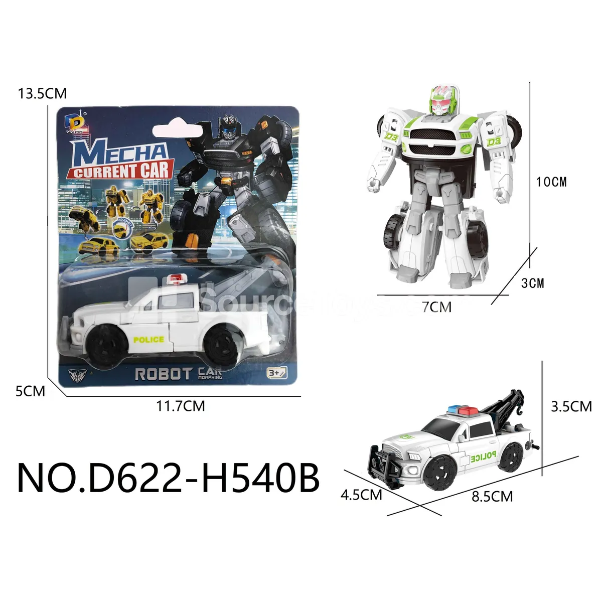 DIY Assembly Transforming Police Vehicle Model Kit (D622-H540B) DIY Assembly Transforming Police Vehicle Model Kit (D622-H540B)